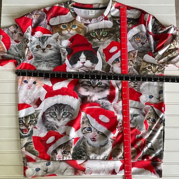 No Tag Santa Kitty Cats Holiday Sweater Size 2X - Picture 6 of 7